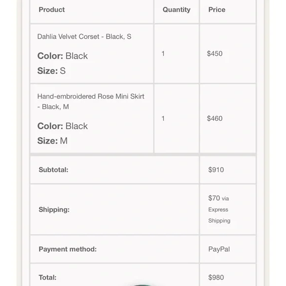 Dahlia Velvet Corset With Mini Rose Skirt. - Picture 7 of 7